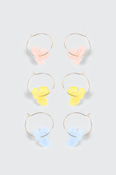 3-Pack Hibiscus Hoop Earrings