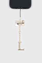 Shiny Letter A Phone Charm with Bow