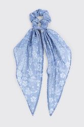 Woven Bandana Scrunchie with Tails