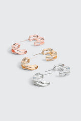 3-Pack Wavy Hoops