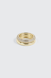 Pave Stone Double Ring