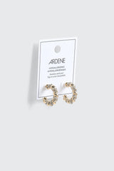 Twisted Hoop Stone Earrings
