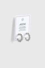 Twisted Hoop Stone Earrings