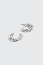 Twisted Hoop Stone Earrings