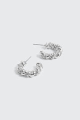 Twisted Hoop Stone Earrings