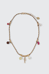Multi Charm Cord Necklace