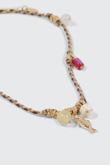 Multi Charm Cord Necklace