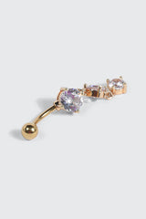 3 Drop Stone Navel Piercing