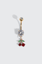 14K Gold Plated Cherry Navel Piercing