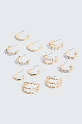 6-Pack Pearl Hoop Earrings