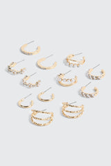6-Pack Pearl Hoop Earrings
