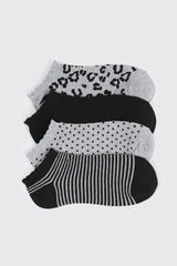 4-Pack Printed Ankle Socks