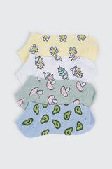 4-Pack Printed Ankle Socks