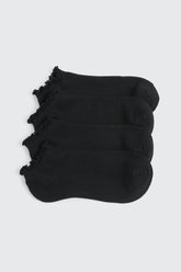 4-Pack Ankle Socks with Ruffled Edge