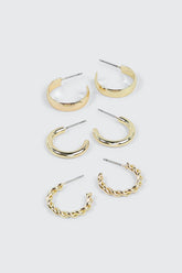 3-Pack 14K Gold Plated Hoops
