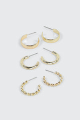 3-Pack 14K Gold Plated Hoops