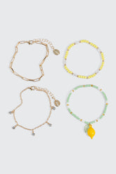4-Pack Pearl Lemon Bracelets