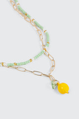 2 Row Lemon Necklace