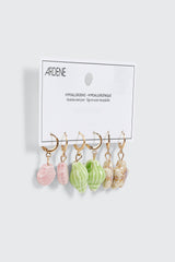 3-Pack Hoop Earrings with Drop Charm