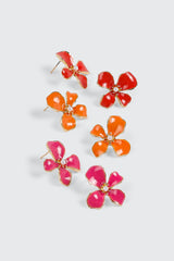 3-Pack Floral Stud Earrings