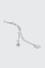 14K White Gold Plated Pearl Bracelet