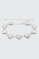 Studded Heart Chain Belt