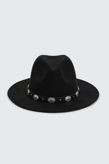 Felt Fedora Hat with Embellishment