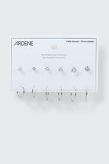6-Pack 14K White Gold Plated Earrings