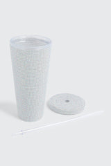 Rhinestone Tumbler Cup with Straw