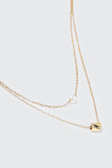 Heart & Pearl 14K Gold Plated Necklace