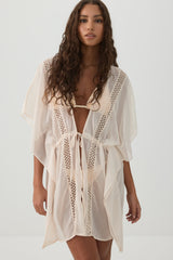 Woven Tie Front Cover Up