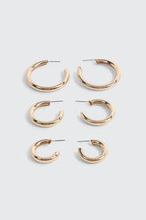3-Pack Chunky Hoop Earrings