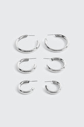 3-Pack Chunky Hoop Earrings