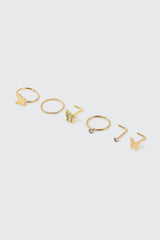 6-Pack 18K Gold Plated Nose Piercings