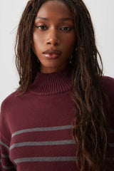 Striped Mock Neck Sweater