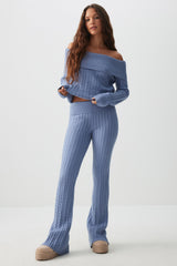 Cable Knit Flare Pants
