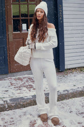 Cable Knit Flare Pants