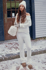 Cable Knit Flare Pants