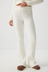 Cable Knit Flare Pants