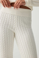 Cable Knit Flare Pants