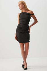 One Shoulder Ruched Mini Dress