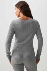 Long Sleeve Cable Knit Top
