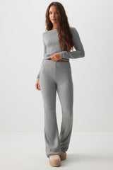 Cable Knit Flare Pants