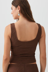 Textured Scoop Neck Tank Top