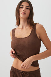 Textured Scoop Neck Tank Top