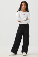 Lace Trim Long Sleeve T-Shirt