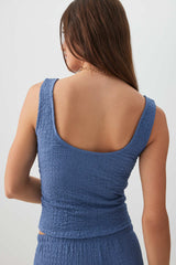 Textured Scoop Neck Tank Top