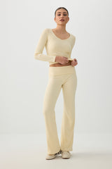 Stretch Rib Flare Leggings
