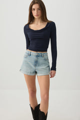 Cowl Neck Long Sleeve Top