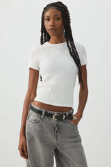Textured Knit Short Sleeve T-Shirt